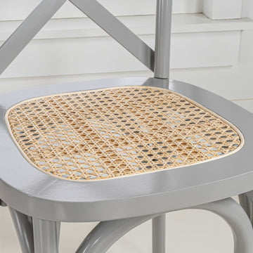 Cassis Traditional X-Back Wood Rattan Dining Chair - JONATHAN Y
